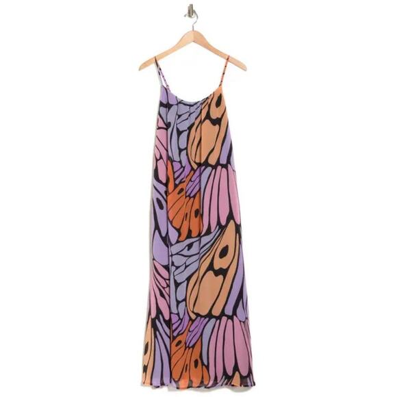Sam Edelman Butterfly Trapeze Maxi Dress - S - Picture 1 of 7